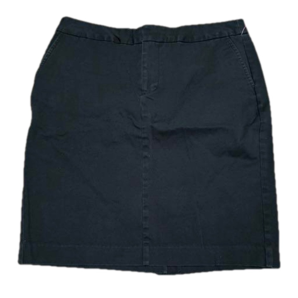 GAP Stretch Black Pencil Skirt Cotton Spandex Slit Pockets Women Size 8